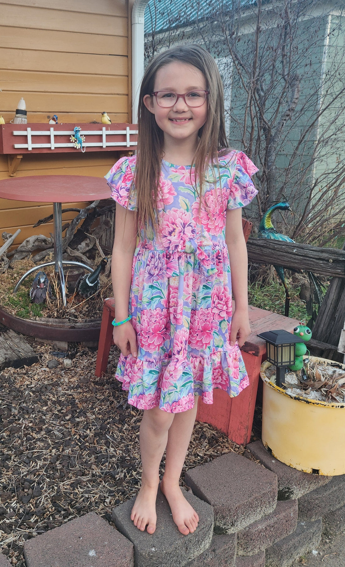 Blushing Peonies Girls Dress