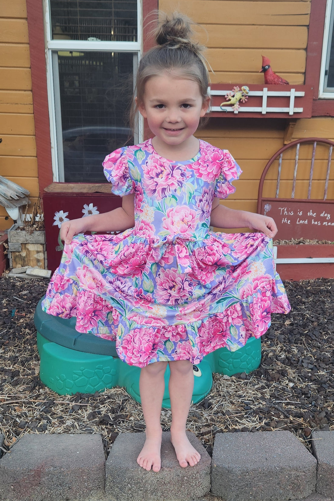 Blushing Peonies Girls Dress